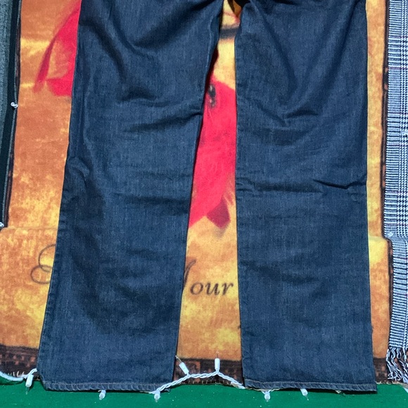 ARIZONA JEAN COMPANY-men’s dark rinse cotton denim ‘SLIM FIT STRAIGHT’ leg jeans - Picture 7 of 11